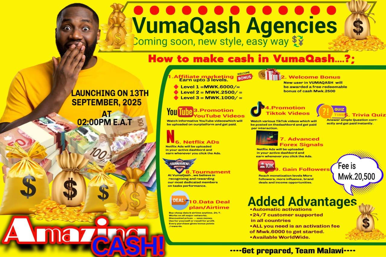 VUMAQASH AGENCIES MALAWI : THE ULTIMATE PLATFORM FOR ONLINE EARNING & GROWTH