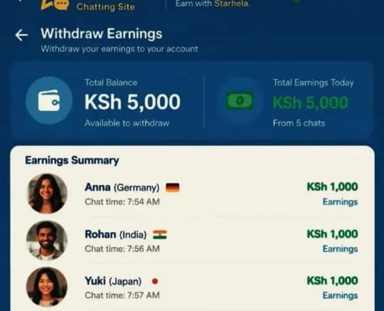 STARHELA AGENCIES CHAT AND EARN FEATURE KENYA /MAKE MONEY ONLINE BY CHATTING
